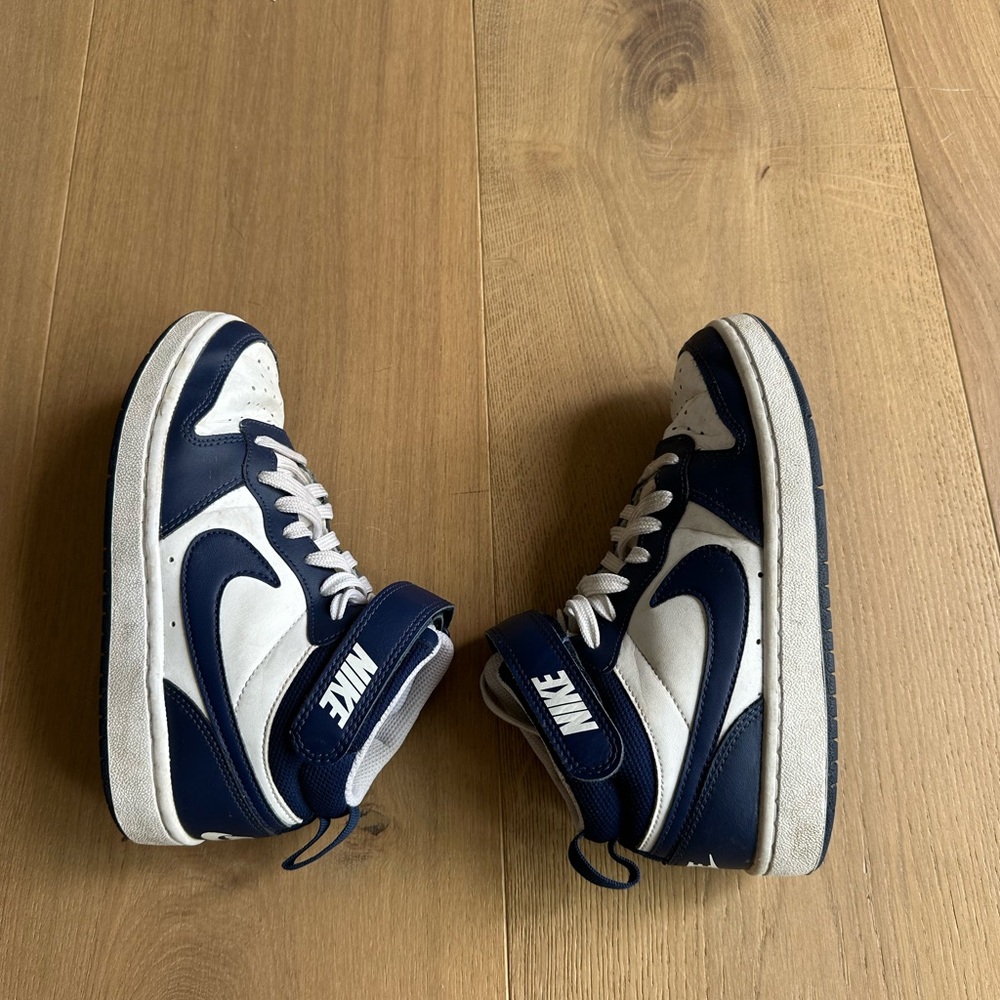 Nike Navy and White High-Top Sneakers